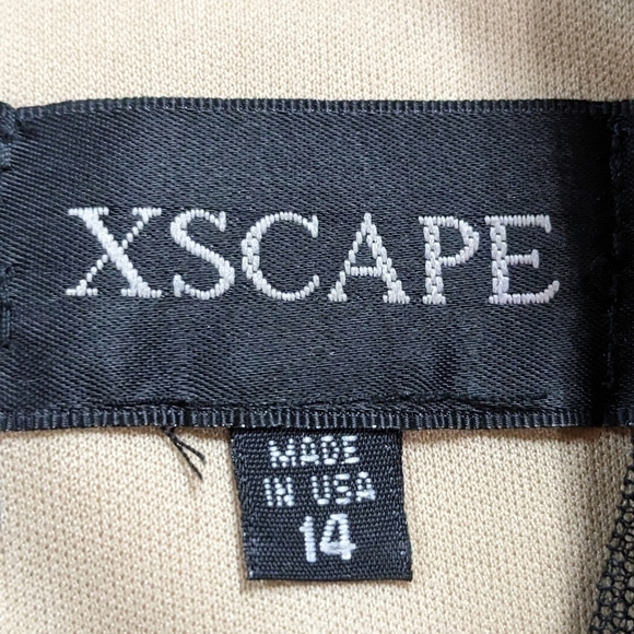 Xscape black tan sequin & chiffon maxi dress gown 14 - Picture 10 of 11